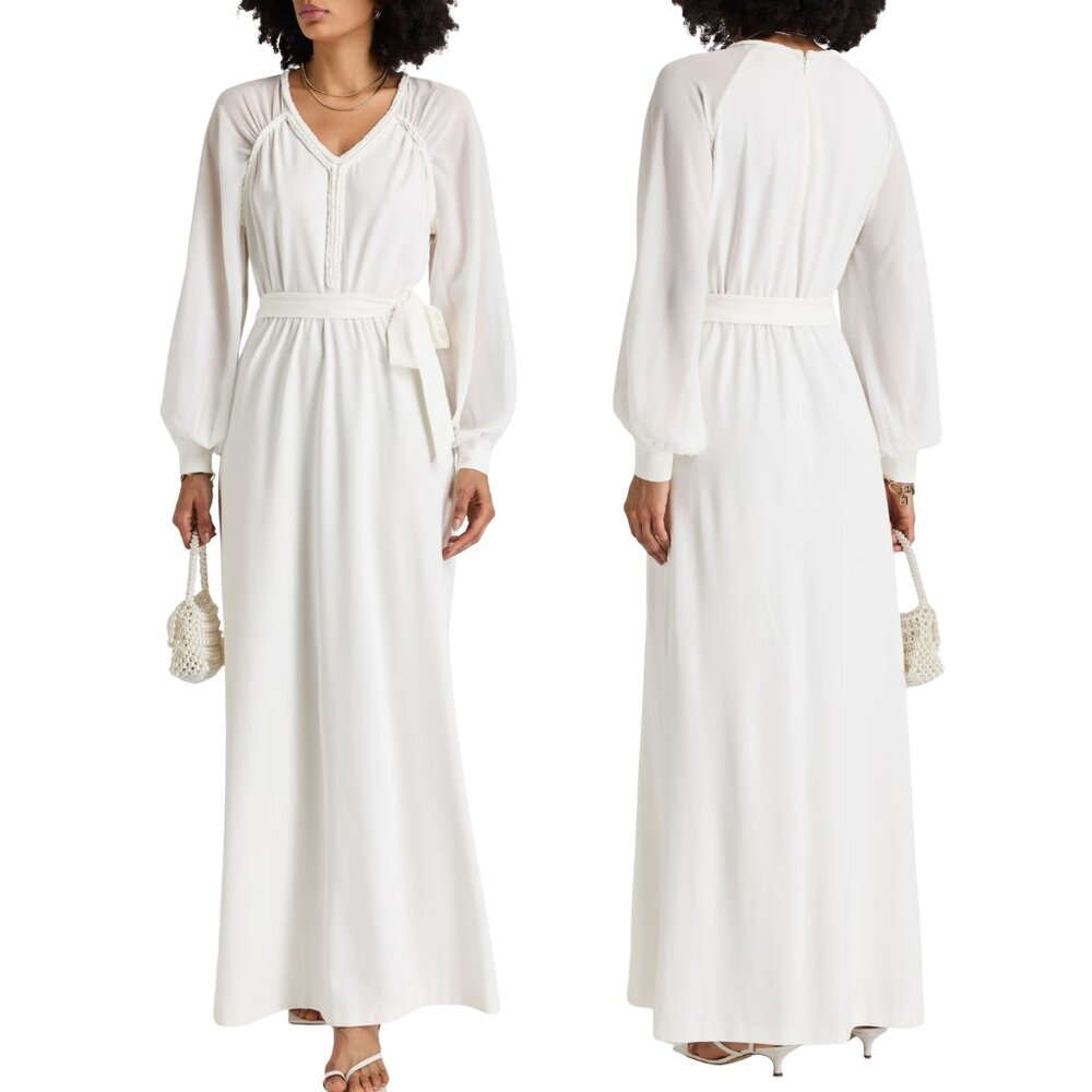 NWT Diane von Furstenberg DVF White Midi Dress – Size Large/ US 8